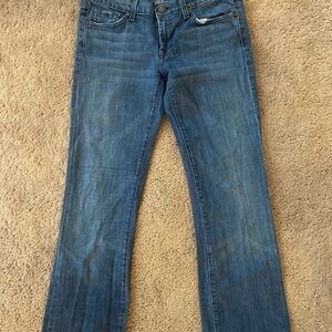7 For All Mankind Women's Straight Leg Blue Jeans